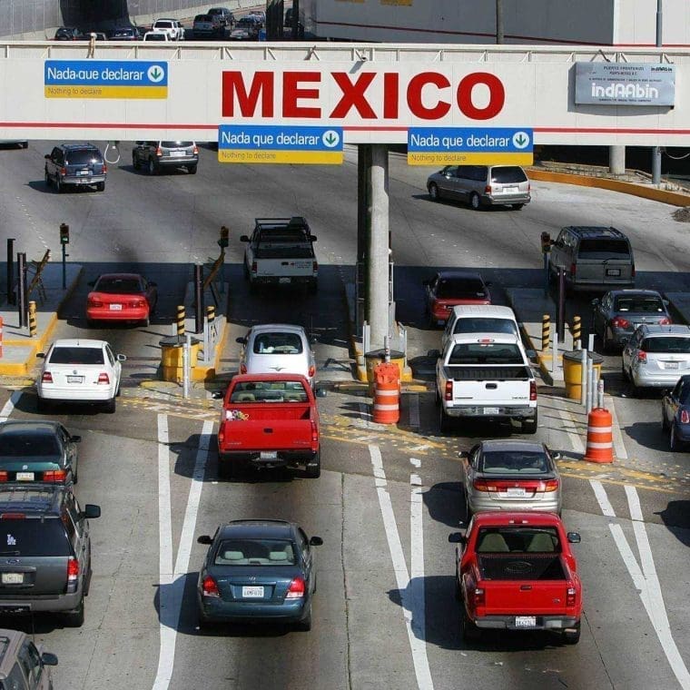 Crossing border into Mexico