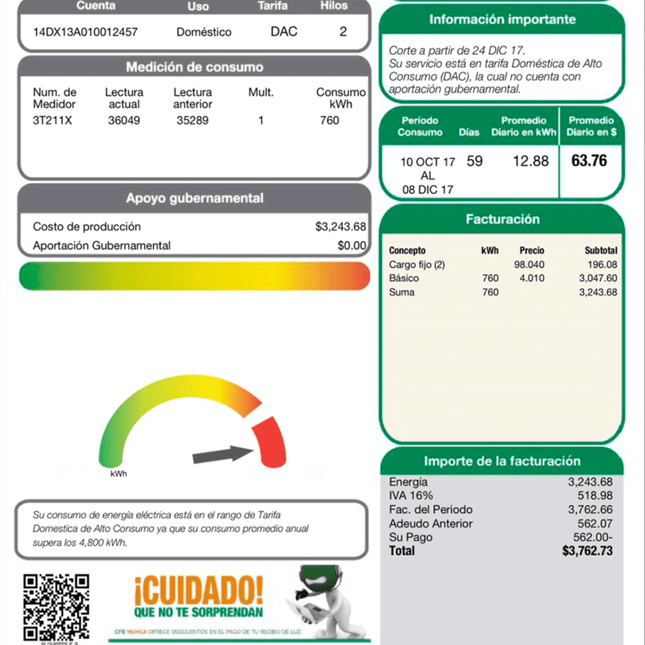 Mexican CFE bill