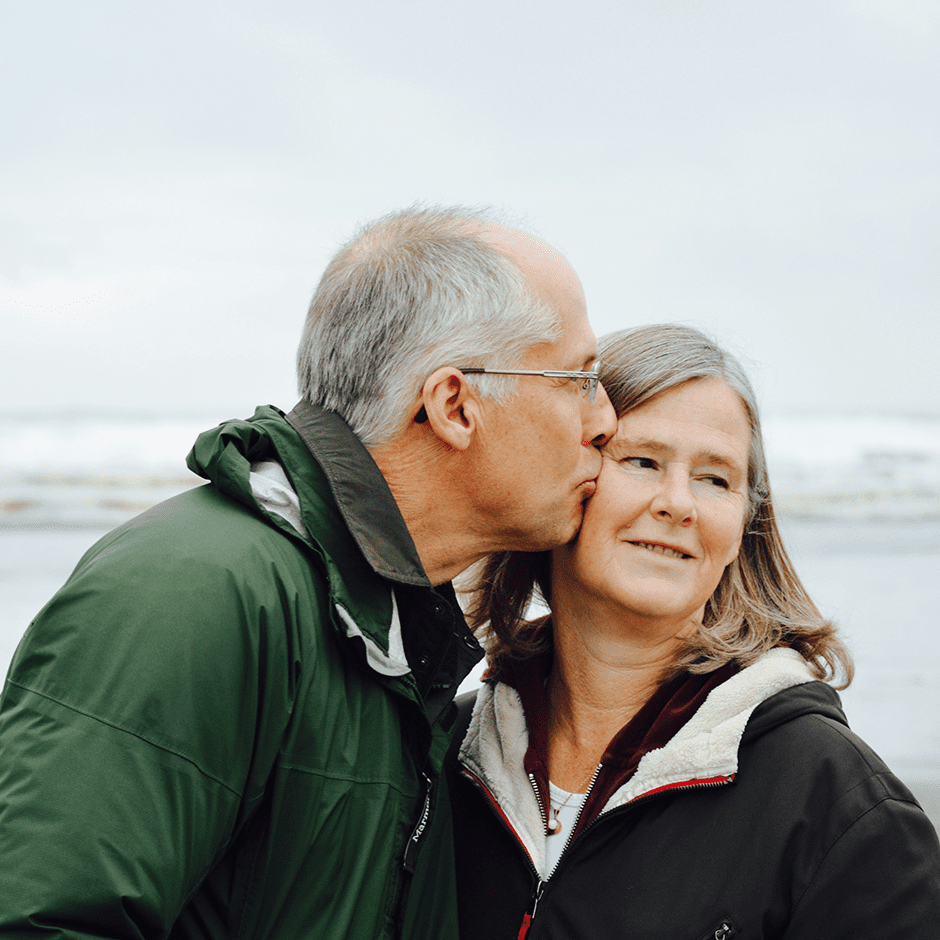 older couple at beach