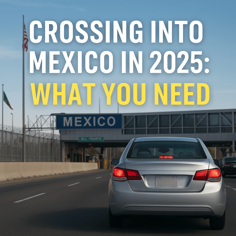 car crossing Mexican border